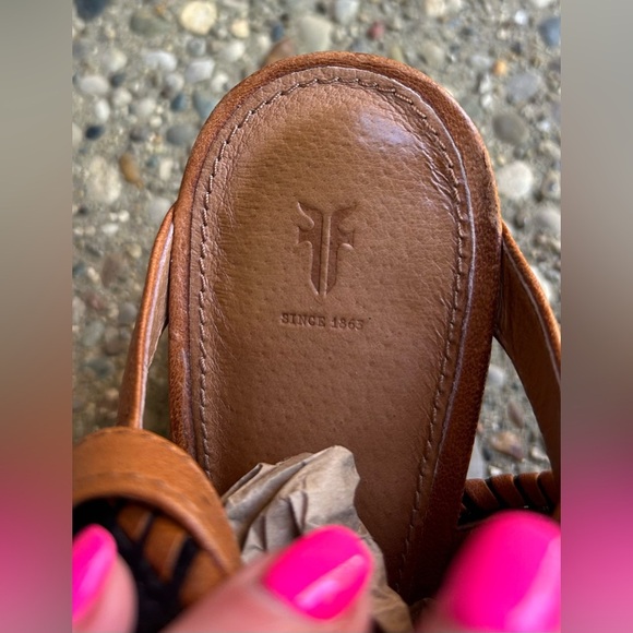 Frye Bohemian Whipstitch Suede Stacked Heel Black Peep Toe Boots Size 10 - Picture 9 of 12